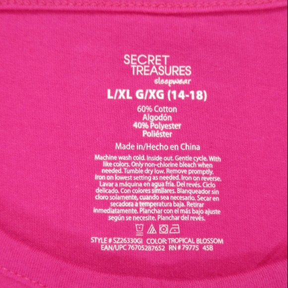 SECRET TREASURES Pink Nightgown NWT Size Large - Picture 7 of 7